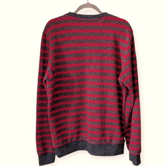 Scotch & Soda Men's Red Gray Nautical Stripe Crew Neck Cotton Sweatshirt Large - Picture 2 of 8